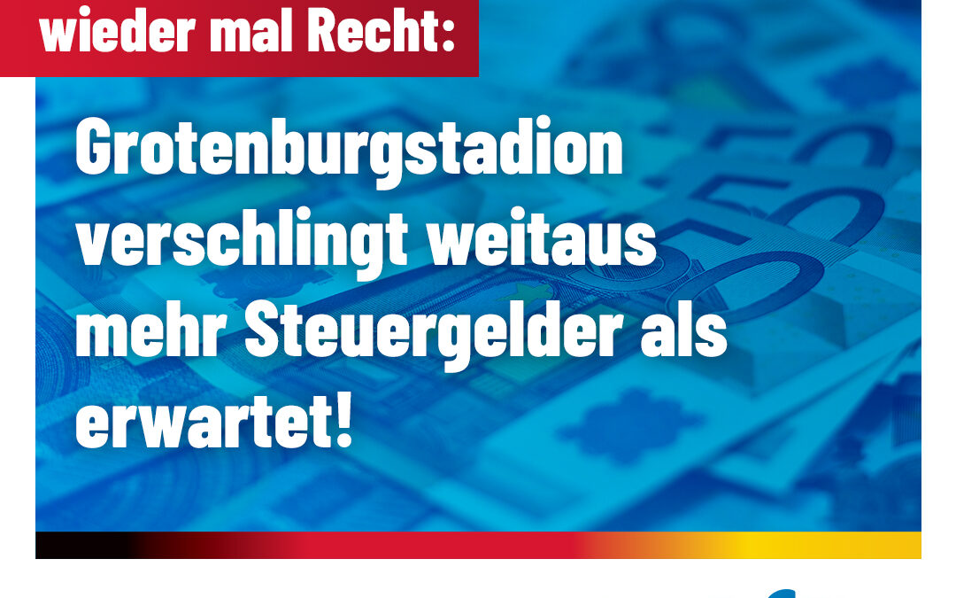 Steuergeldverschwendung: Grotenburgstadion wird für die Stadt noch teurer als gedacht!