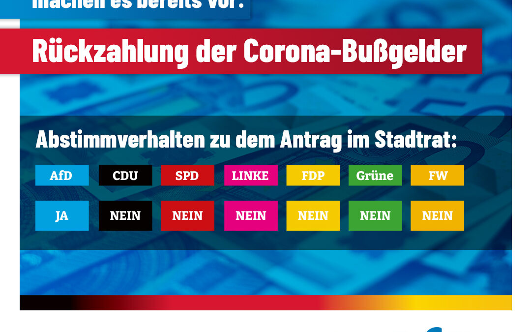 AfD beantragt Rückzahlung der Corona-Bußgelder