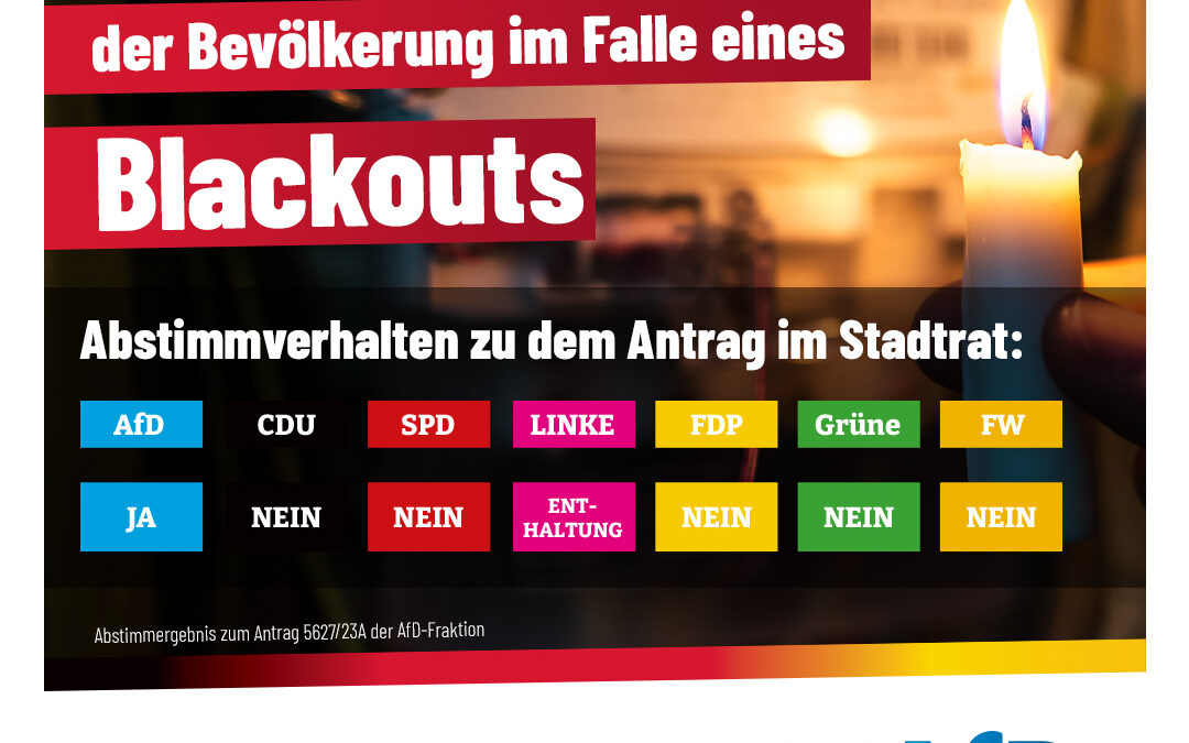 Maßnahmen, um die Bevölkerung bei einem Blackout zu schützen? Krefelder Rat sagt „Nein“!