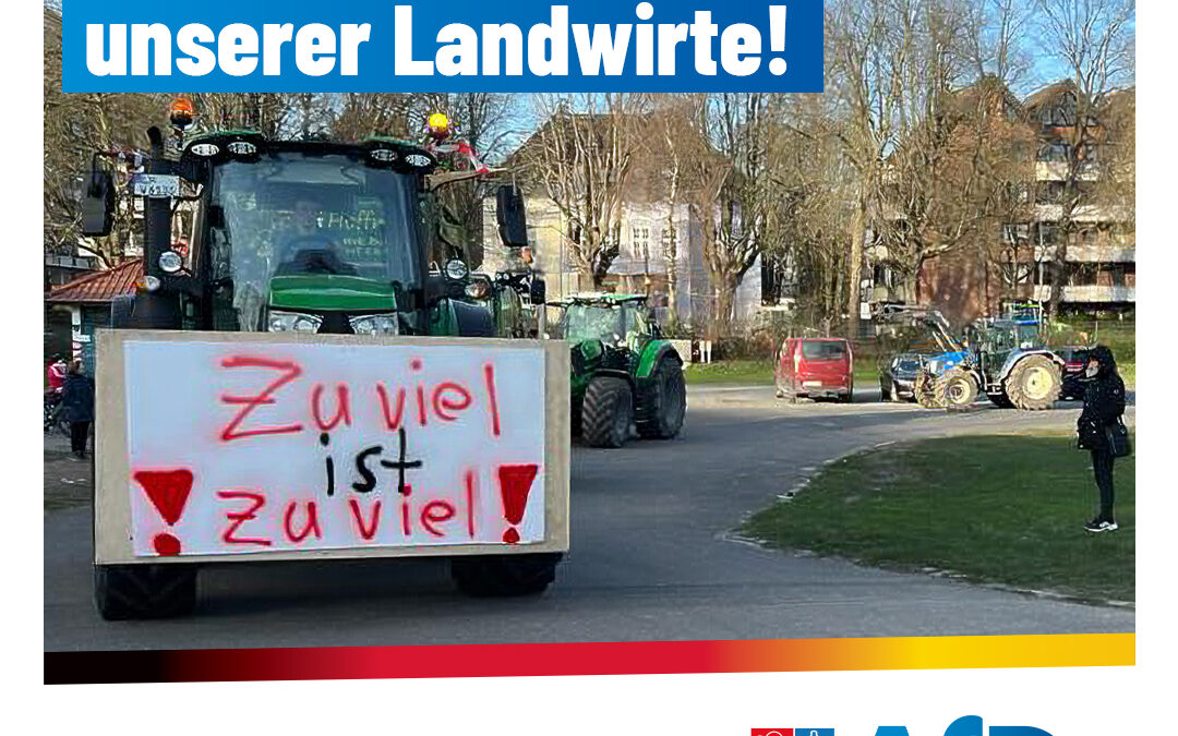 Bauernproteste: AfD-Fraktion Krefeld steht an der Seite der Landwirte!